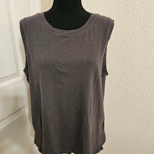 Maurices 24/7 Milan Sleeveless Tank Graphite Slate 100% Cotton XL